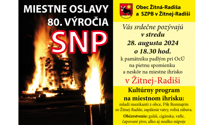 Fotka pre článok Miestne oslavy 80. výročia SNP v Žitnej-Radiši 2024